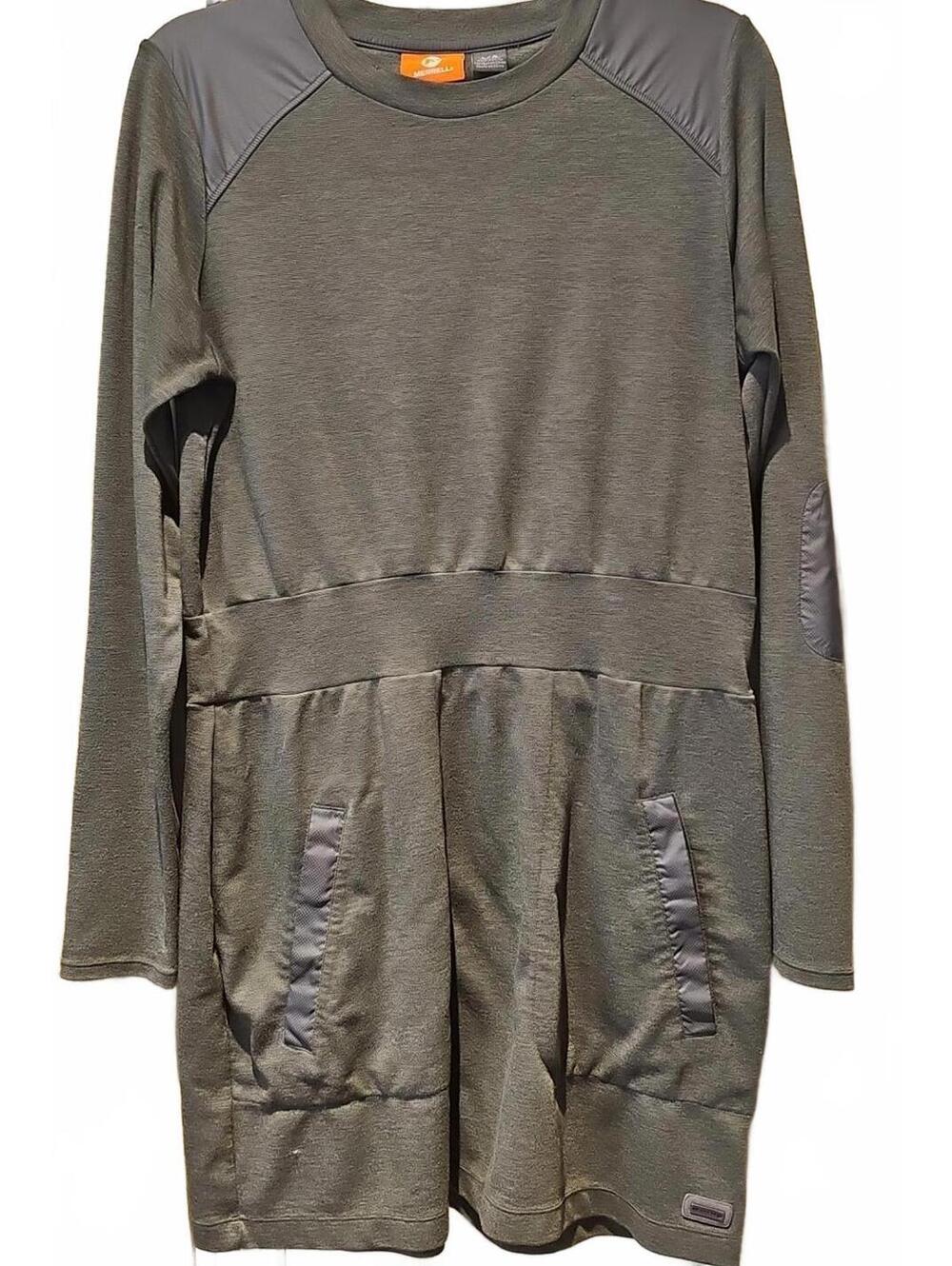 Merrell Indira Mixer Athletic Dress Army Green Long Sleeve Women’s Size L